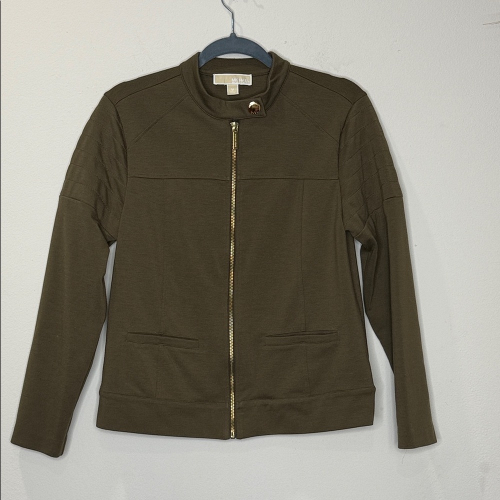 Michael Kors olive green full-zip jacket